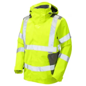 Leo Workwear EcoViz J04 Exmoor Breathable Waterproof Hi-Vis Yellow Jacket