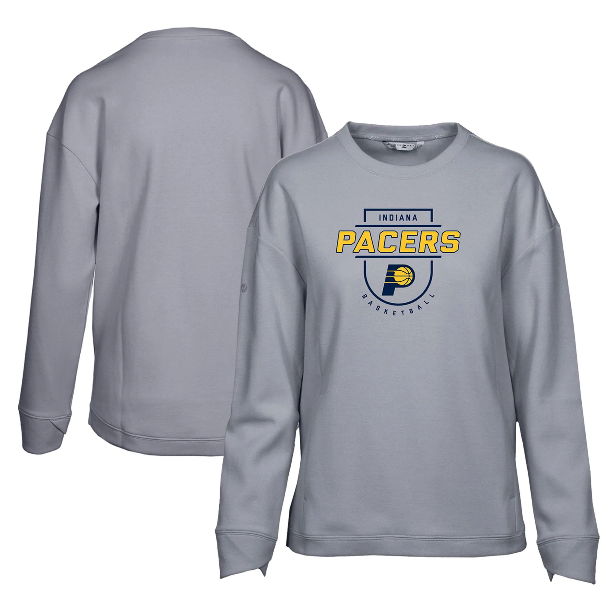 Levelwear Indiana Pacers Women's Gray Fiona In the Key Fleece Pullover Sweatshirt