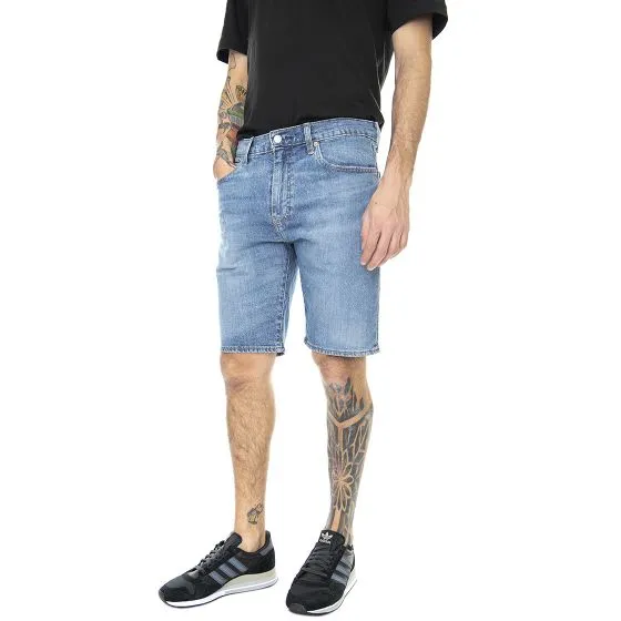 Levis Mens 405 Standard Punch Line Real Calli Med Indigo / Worn In Denim Jeans Shorts