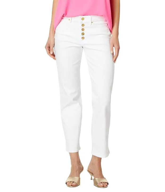 Lilly Pulitzer South Ocean High-Rise Straight Leg Jeans in Resort White