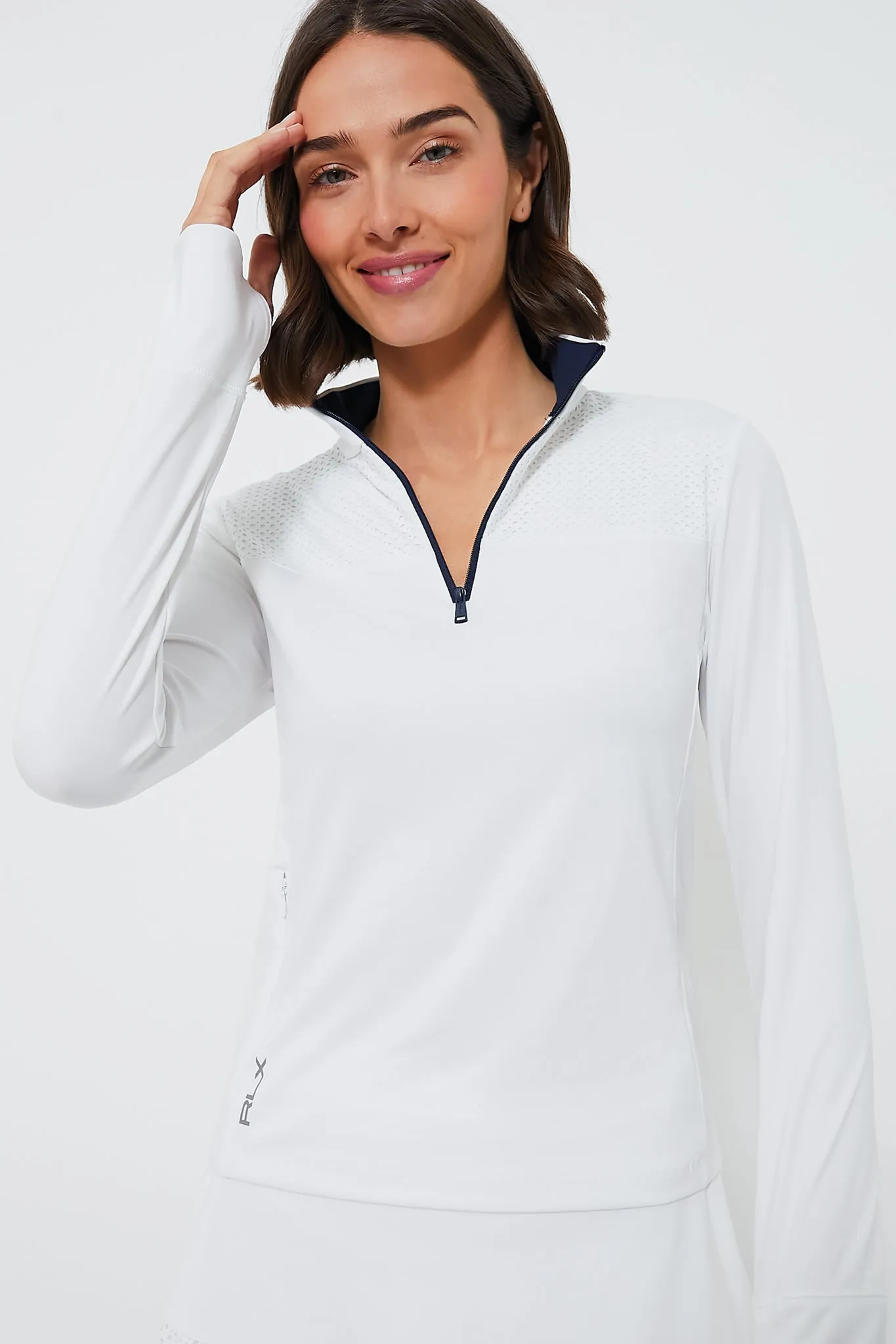 Long Sleeve Eyelet 1/4 Zip Pullover