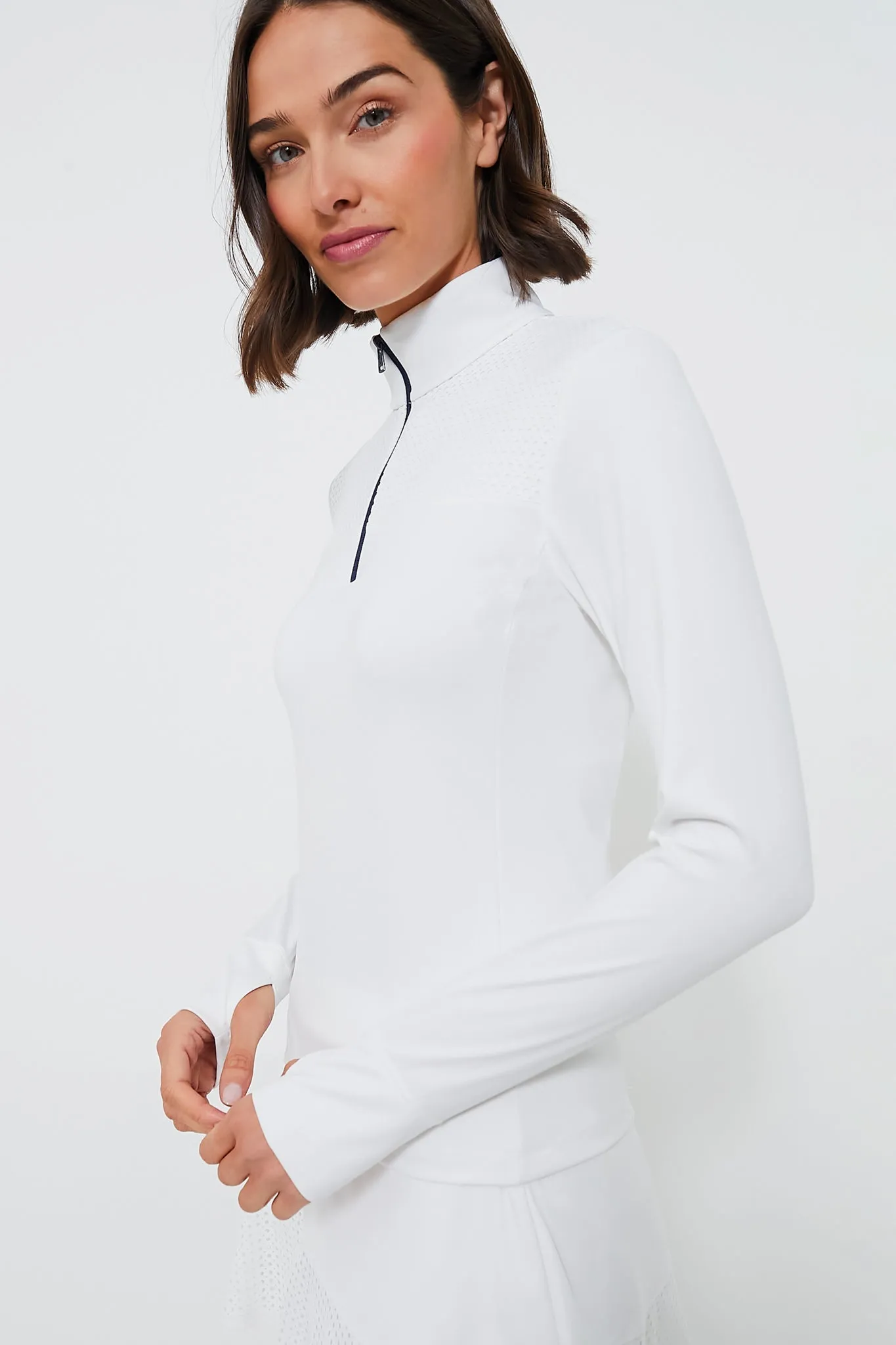 Long Sleeve Eyelet 1/4 Zip Pullover