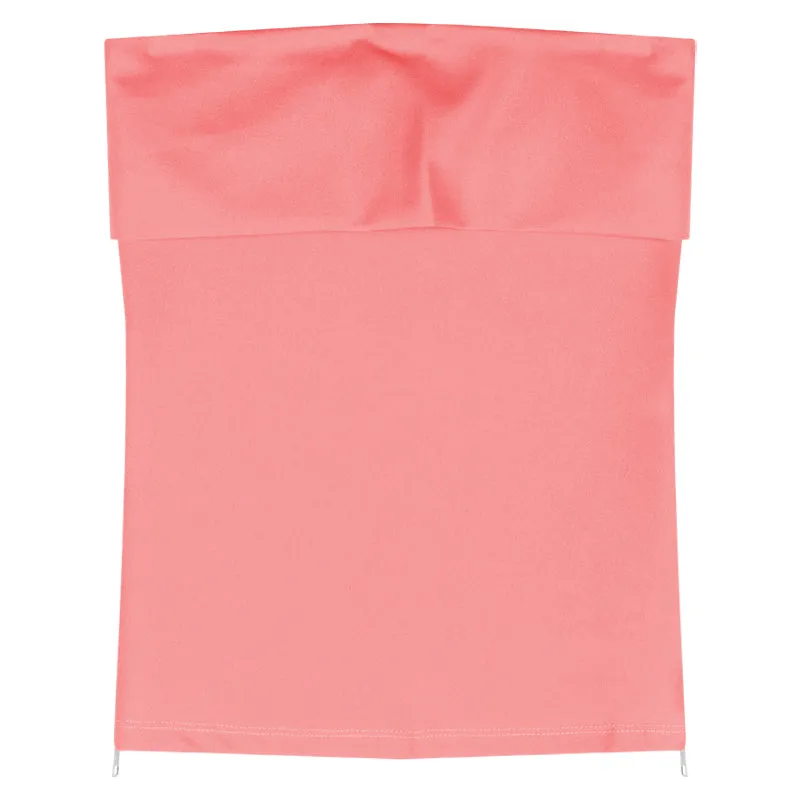 Lotti Solid Color Pink Zippered Sleeveless Bandeau Top