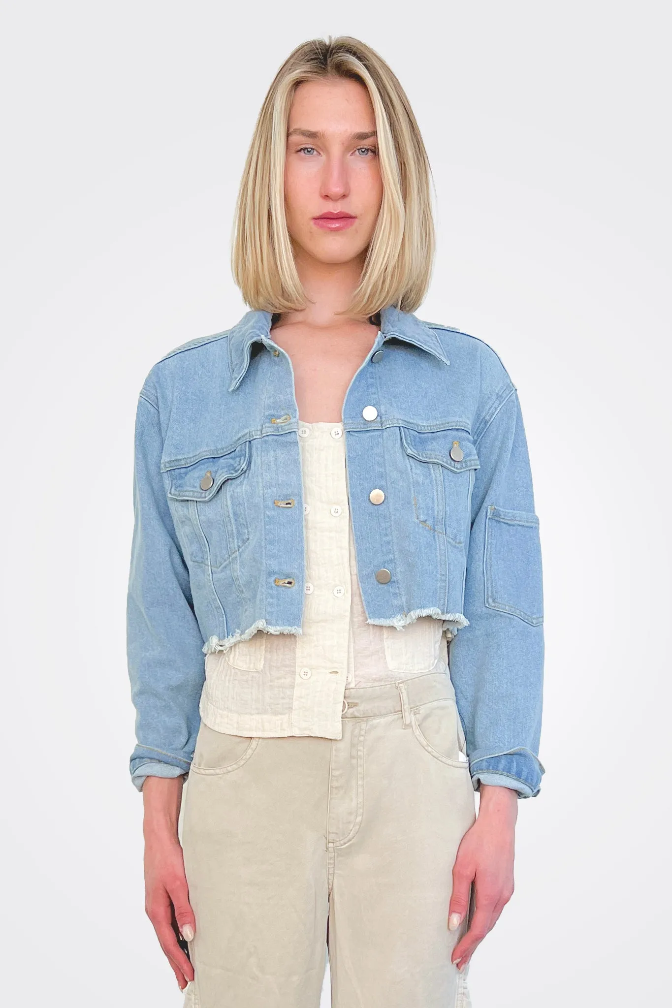 Love Crop Jacket - Denim