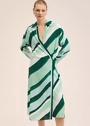 Mango Striped Wrap Shirt Dress | Grattan