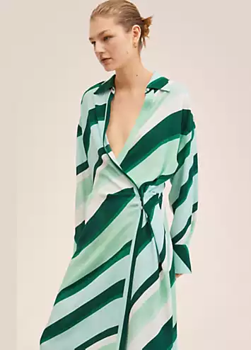 Mango Striped Wrap Shirt Dress | Grattan