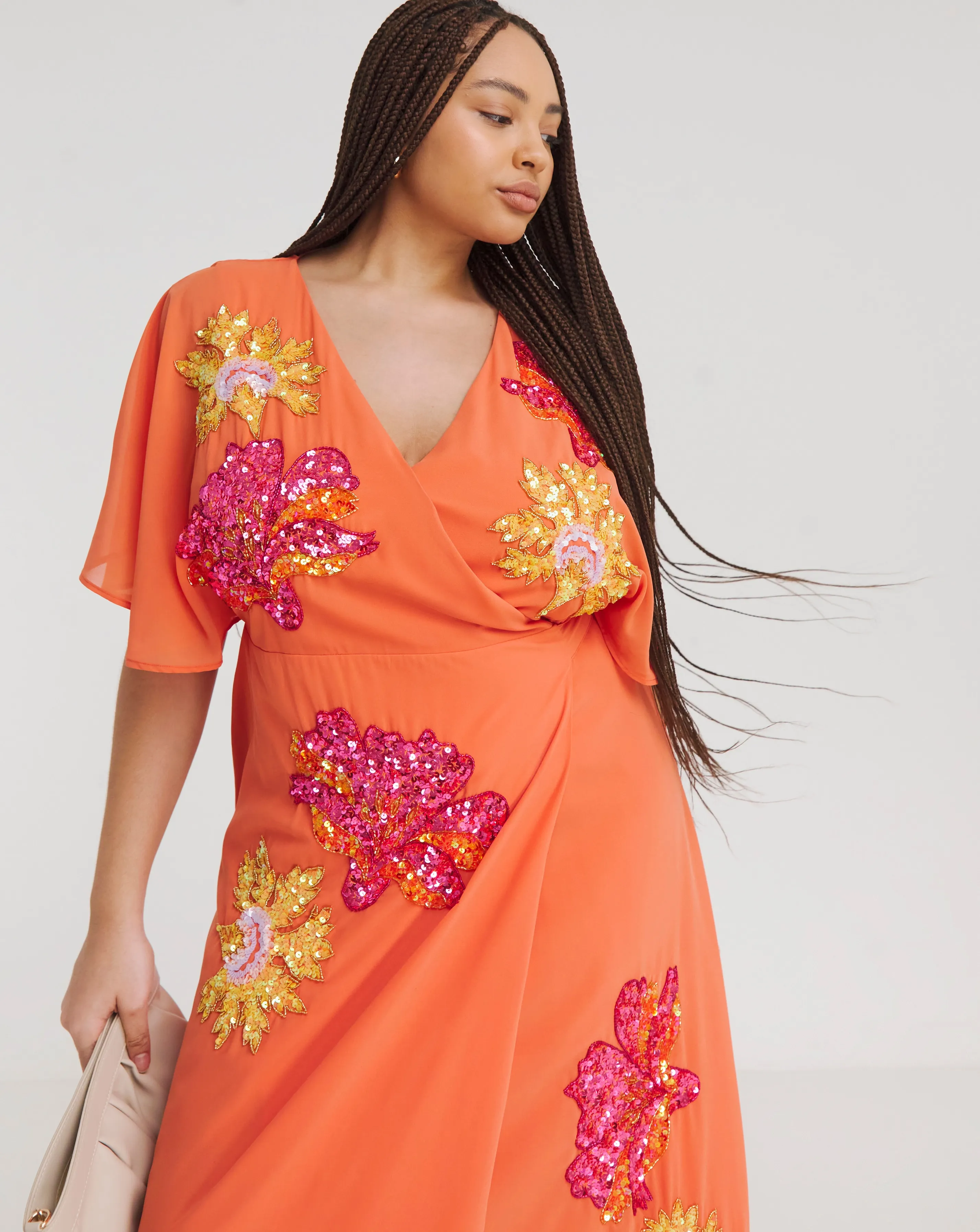 Maya Curve Embellished Wrap Maxi Dress | Simply Be