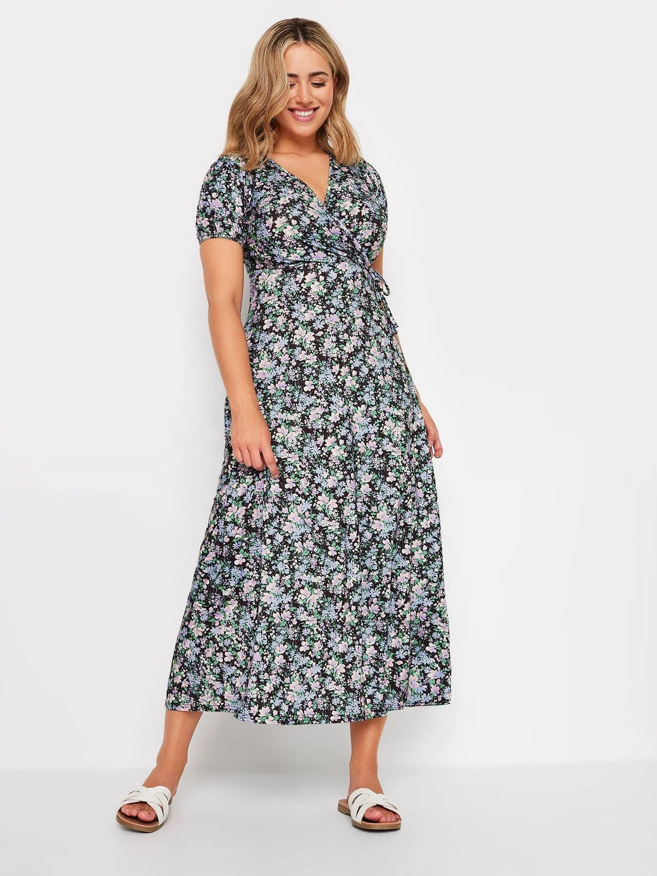 M&Co Floral Multi Wrap Front Maxi Dress