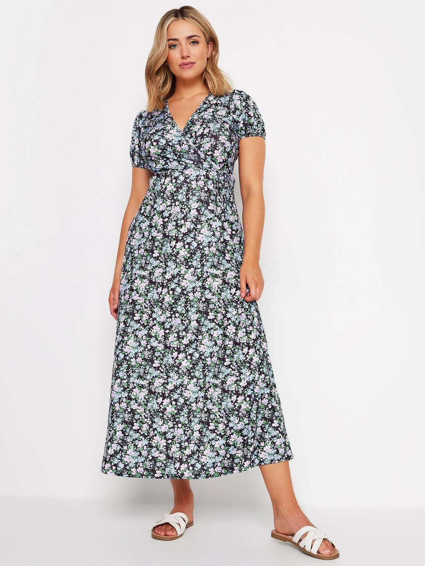 M&Co Floral Multi Wrap Front Maxi Dress