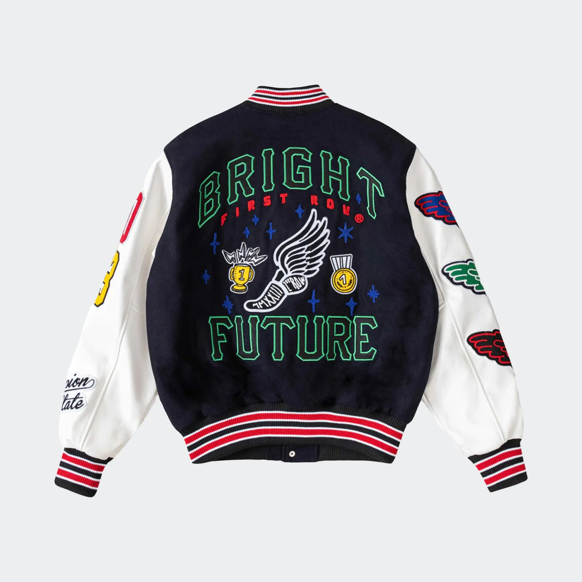 Men's First Row Bright Future Varsity Jacket Navy