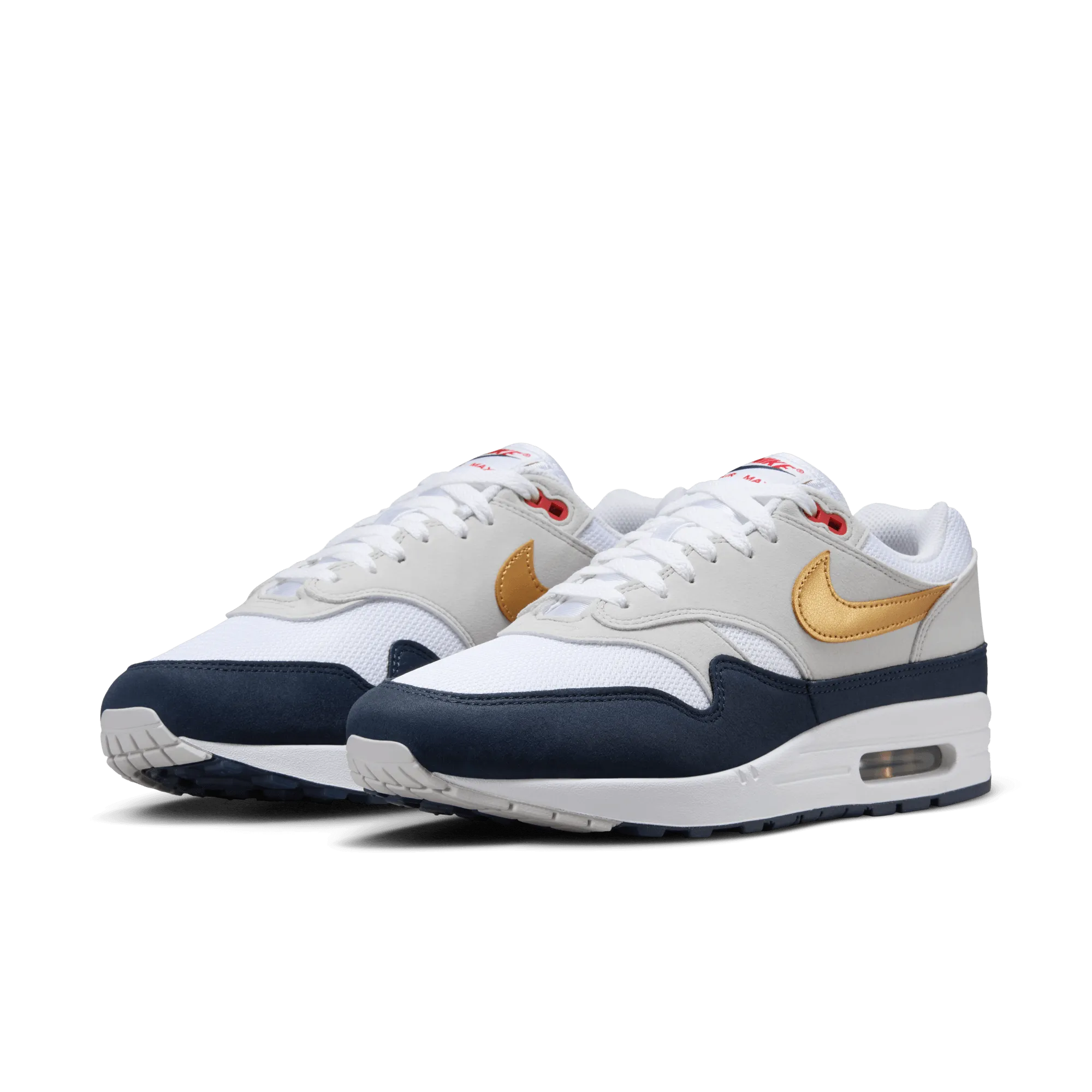 Men's Nike Air Max 1 - Obsidian/Metallic Gold/White