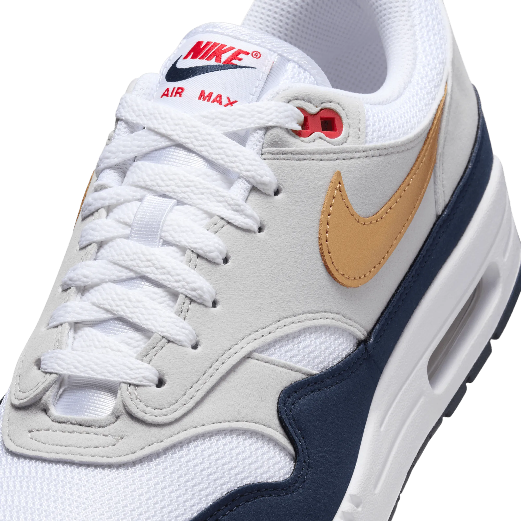 Men's Nike Air Max 1 - Obsidian/Metallic Gold/White