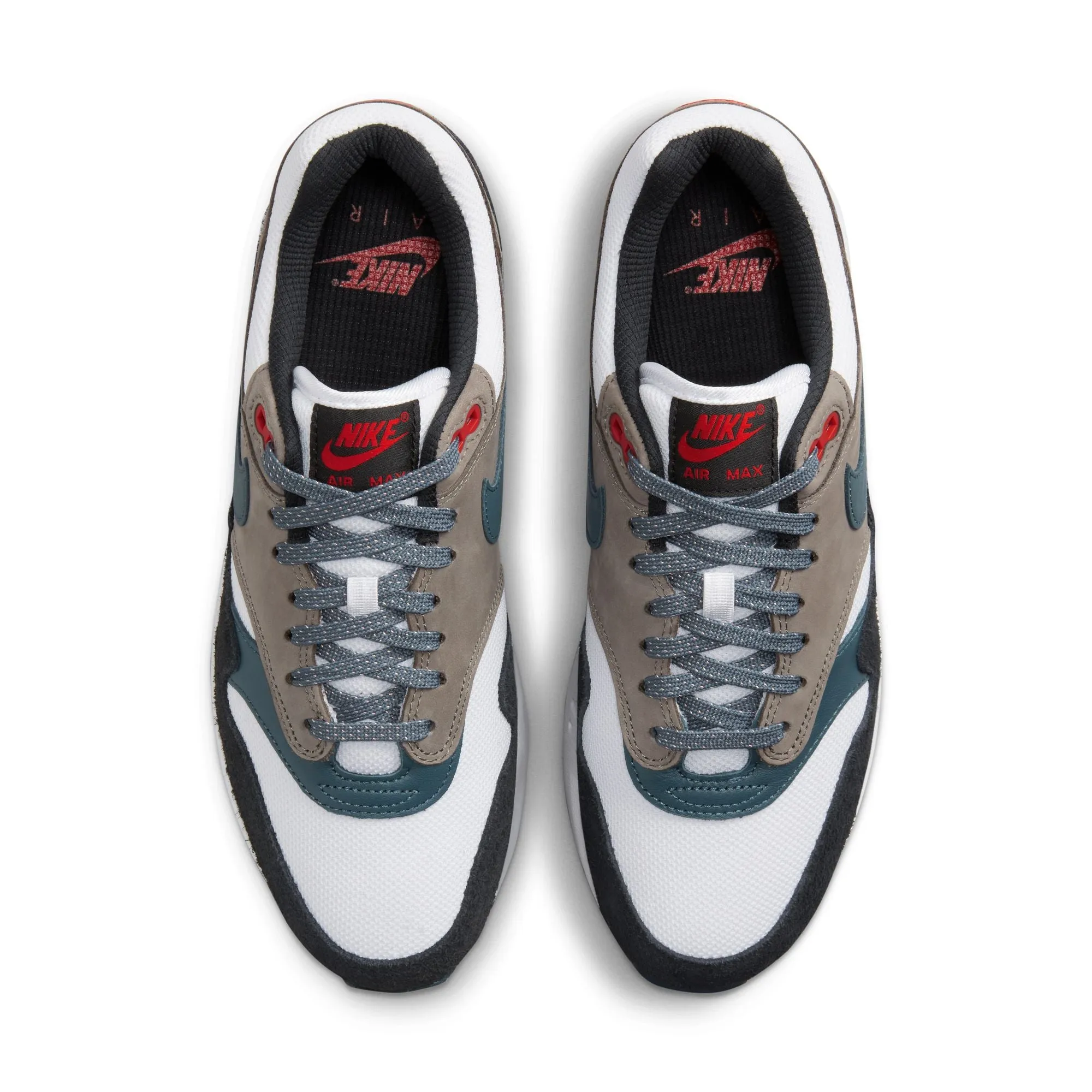 Men's Nike Air Max 1 Premium - WHITE/SLATE BLUE-BLACK-SOFT GREY