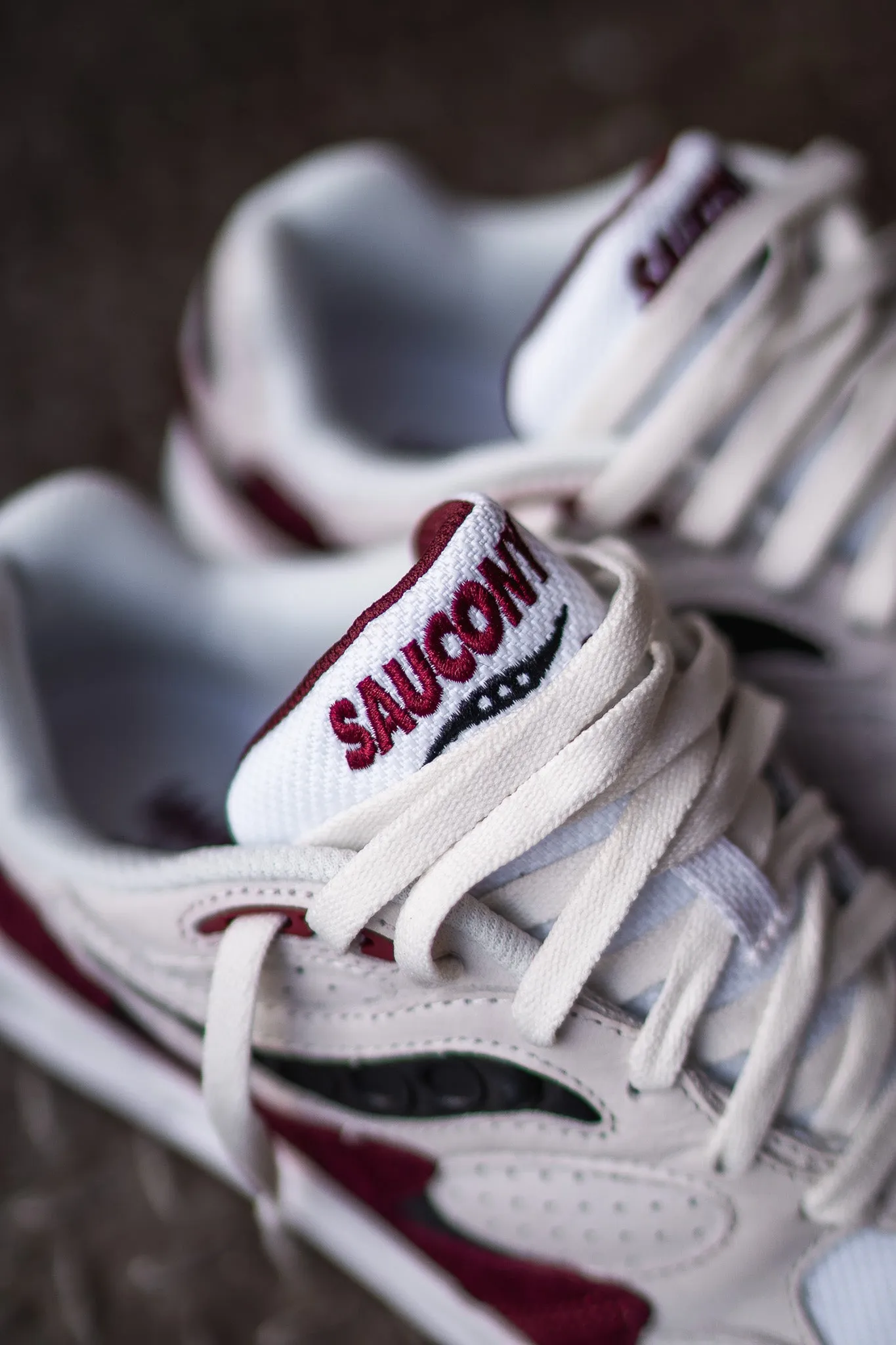 Mens Saucony Grid Shadow 2 (Cream Red Burgundy)