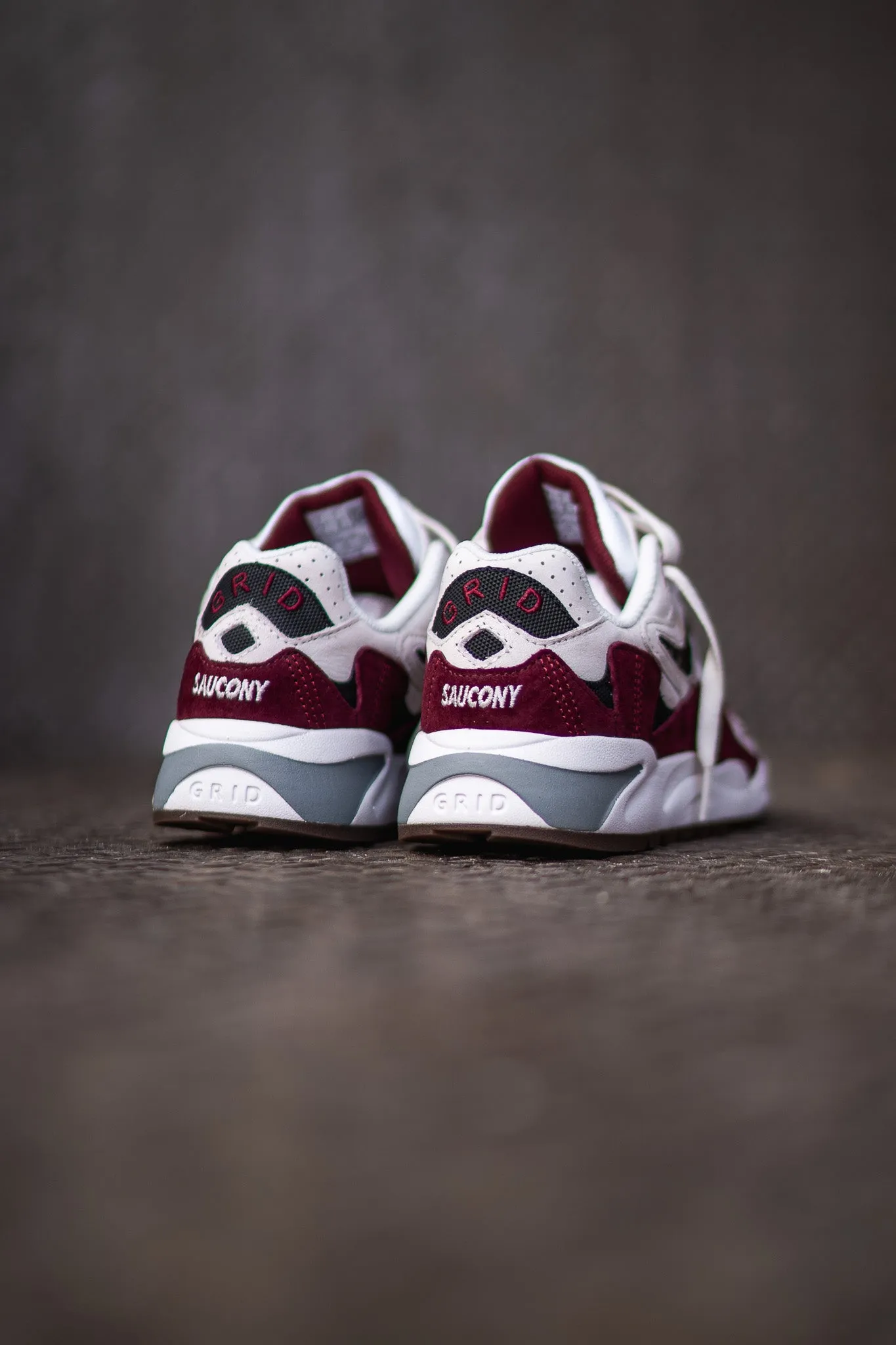 Mens Saucony Grid Shadow 2 (Cream Red Burgundy)