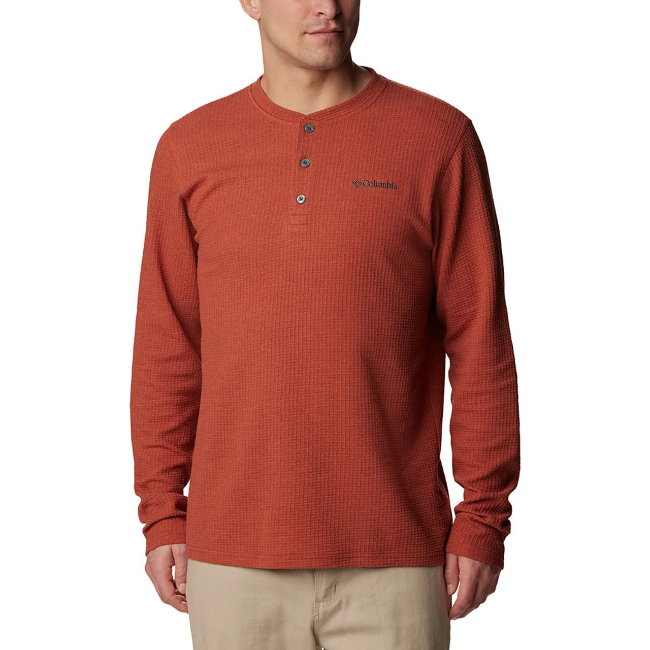 Men's Columbia Long Sleeve Pine Peak Waffle Henley Shirt