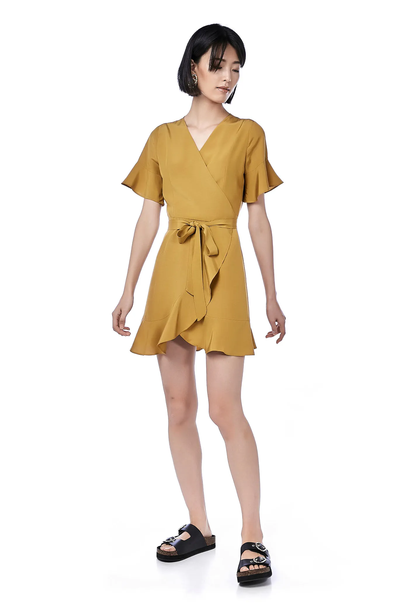 Merique Ruffle Wrap Dress 