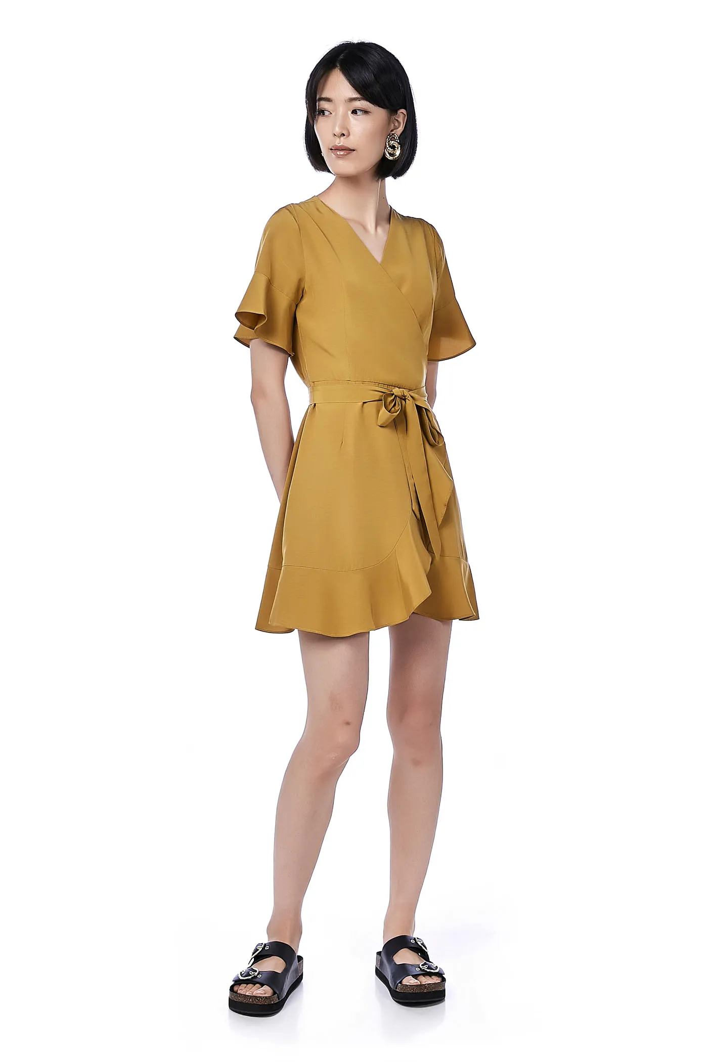 Merique Ruffle Wrap Dress 