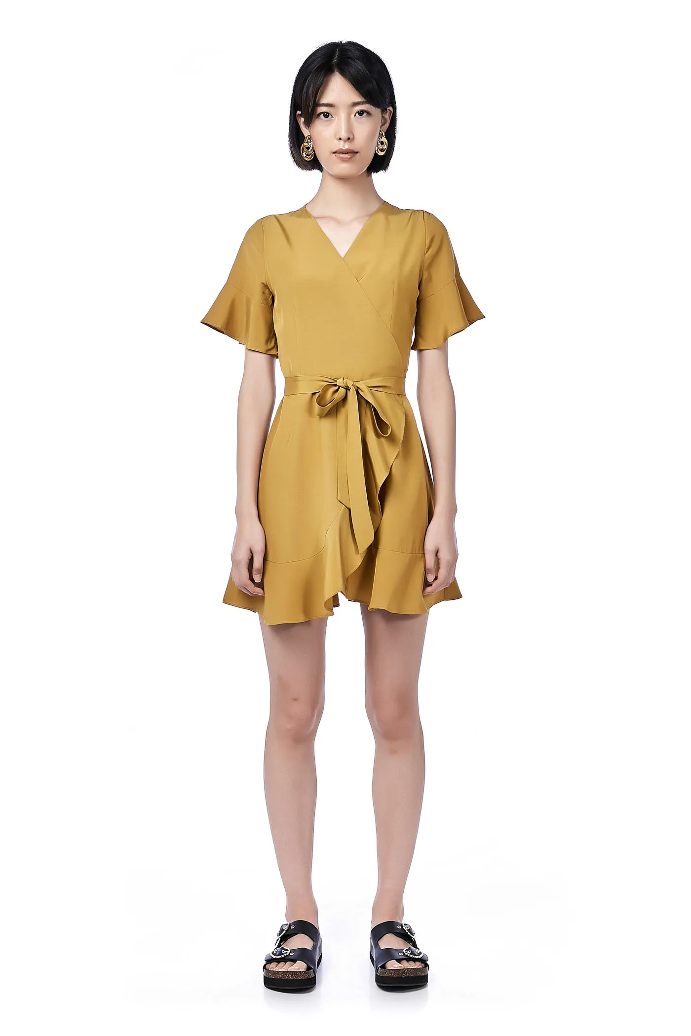 Merique Ruffle Wrap Dress 