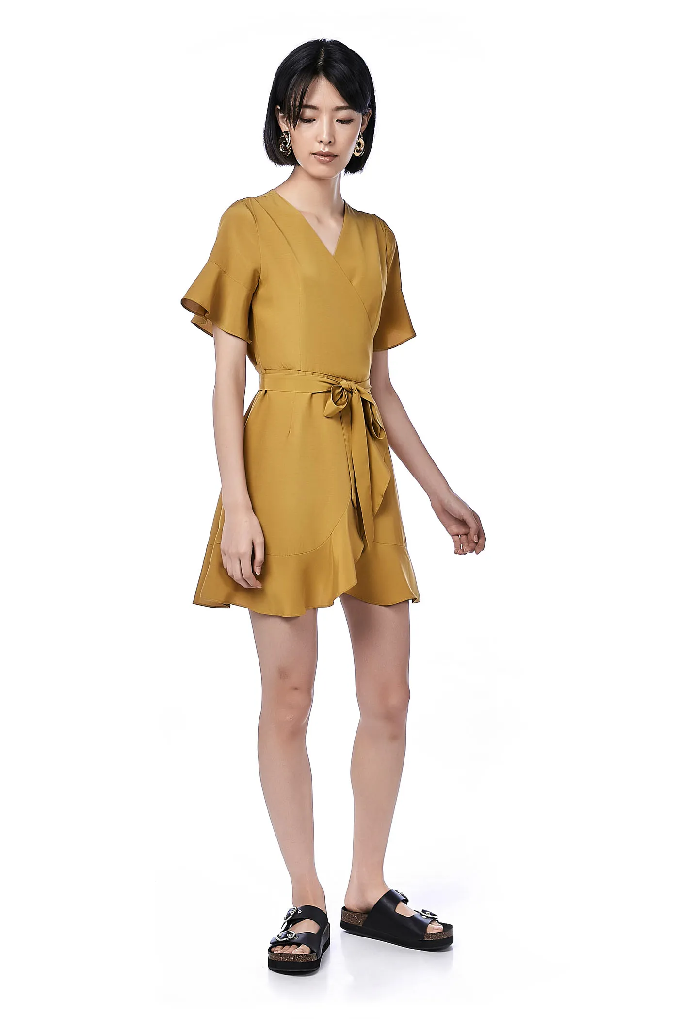 Merique Ruffle Wrap Dress 