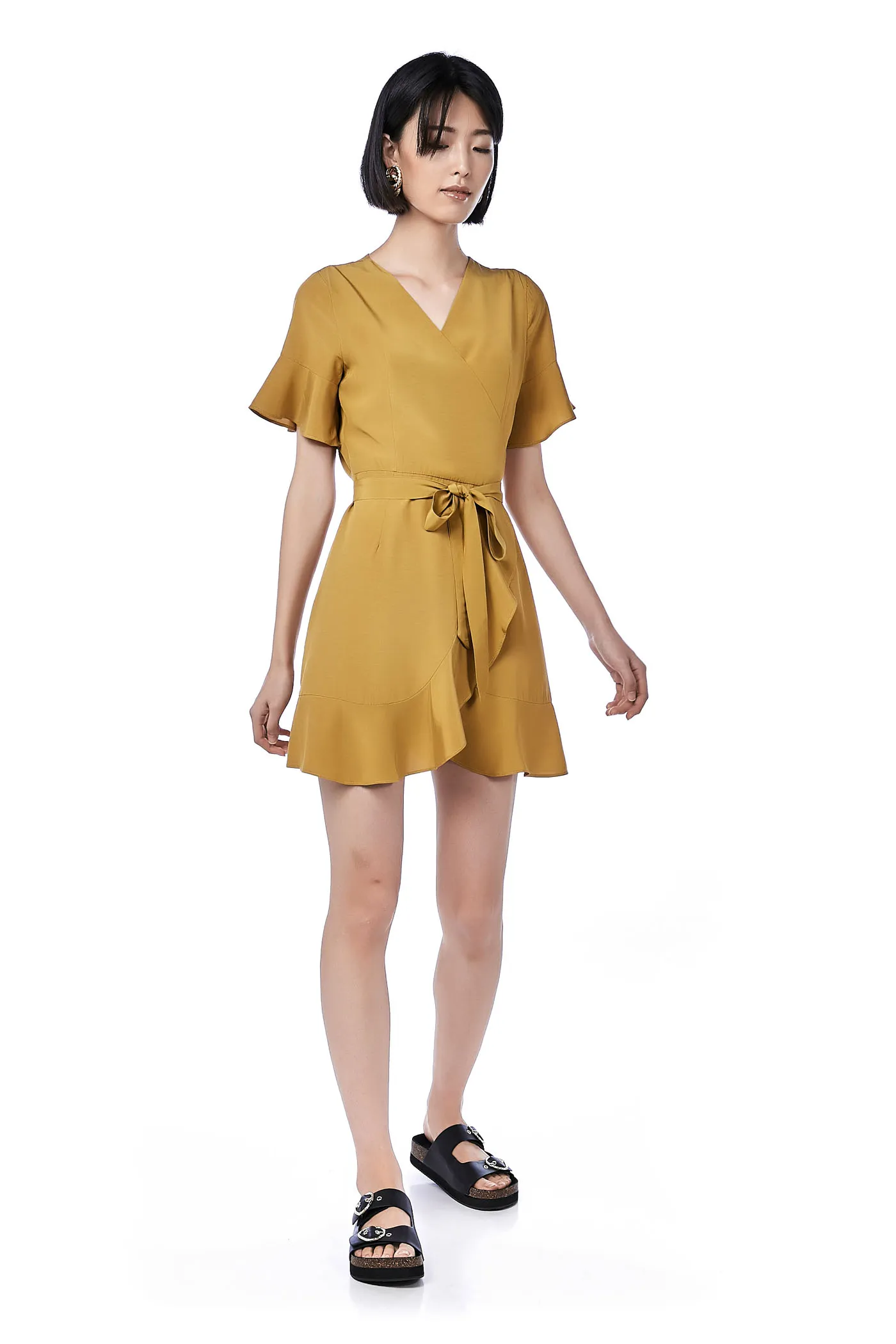 Merique Ruffle Wrap Dress 