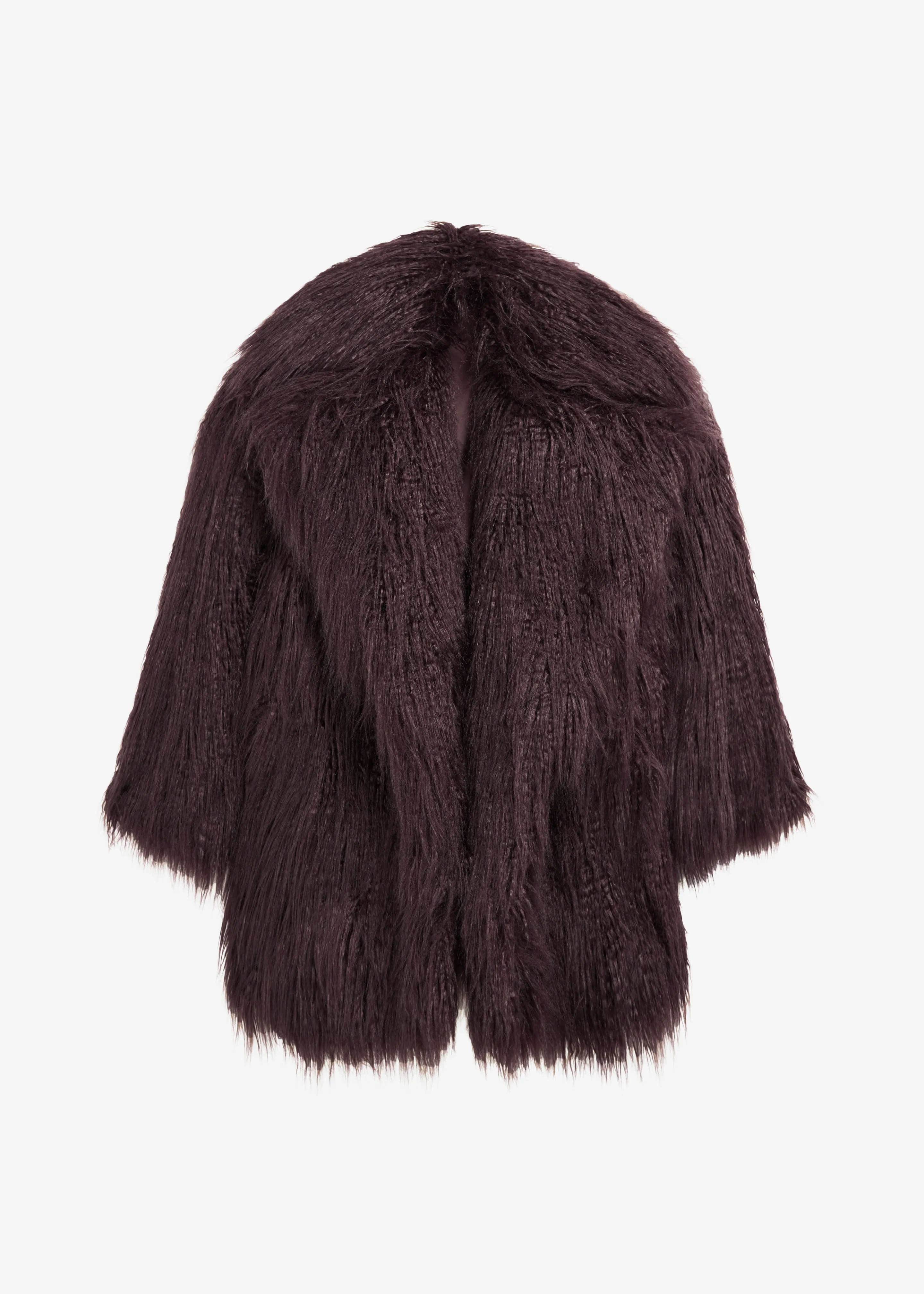 Miley Faux Fur Jacket - Dark Plum