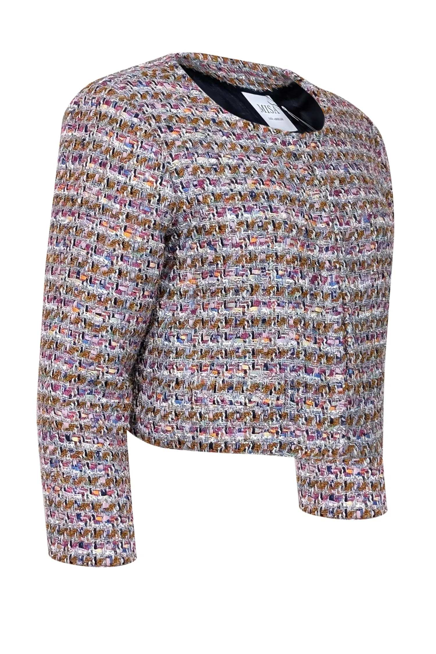 MISA Los Angeles - Metallic Rainbow Rachel Tweed Bolero Jacket Sz M