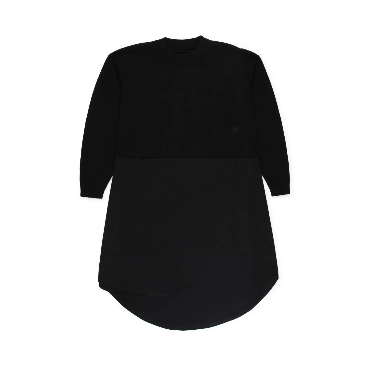 Mm6 Maison Margiela Black Dress With Pullover For Girls And Teen