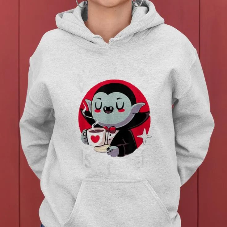 My Blood Type Is Coffee Cute Vampire Halloween Coffee Lovers Women Hoodie