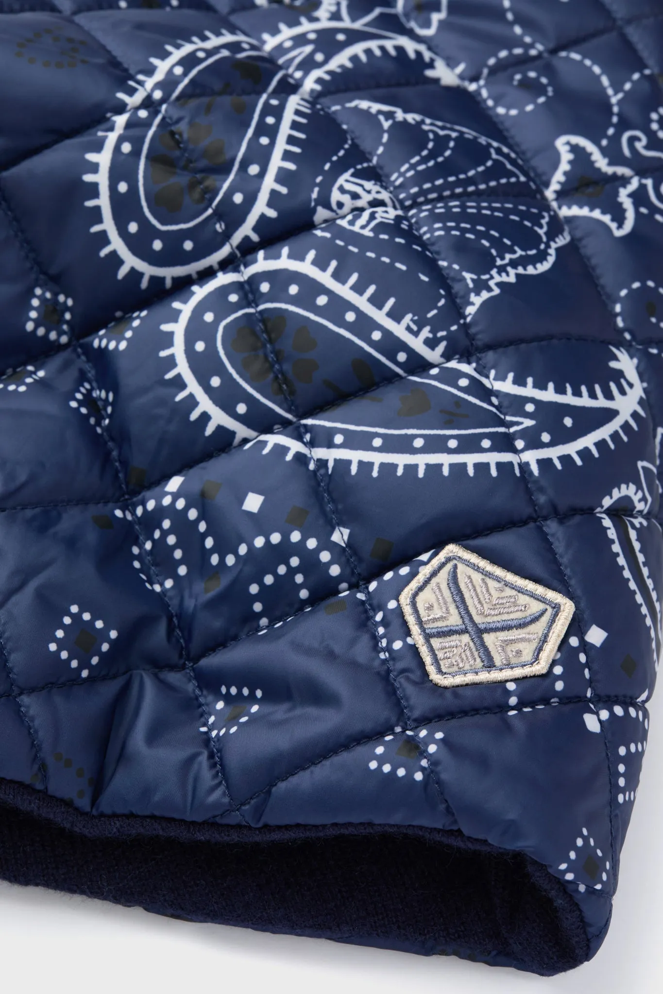 Navy Bandana Cashmere Pullover