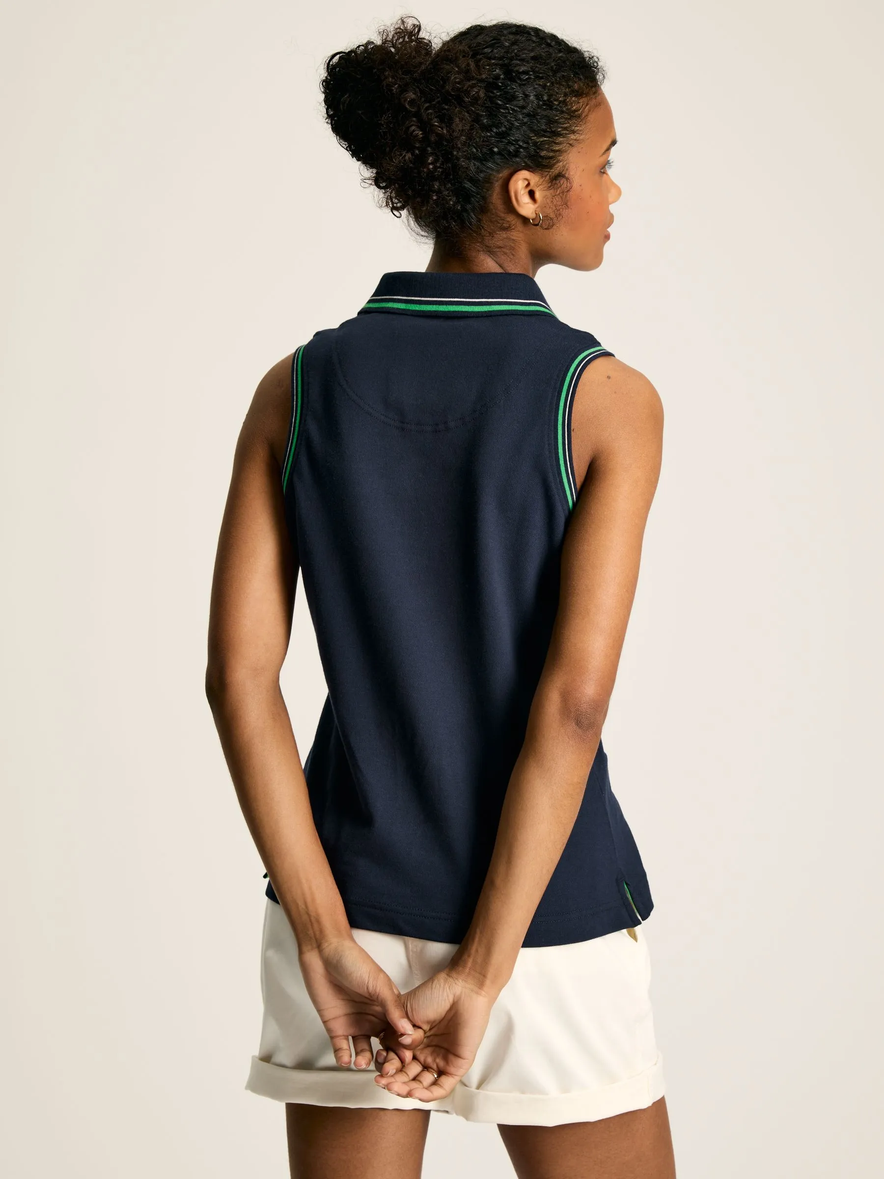 Navy Sleeveless Polo Shirt