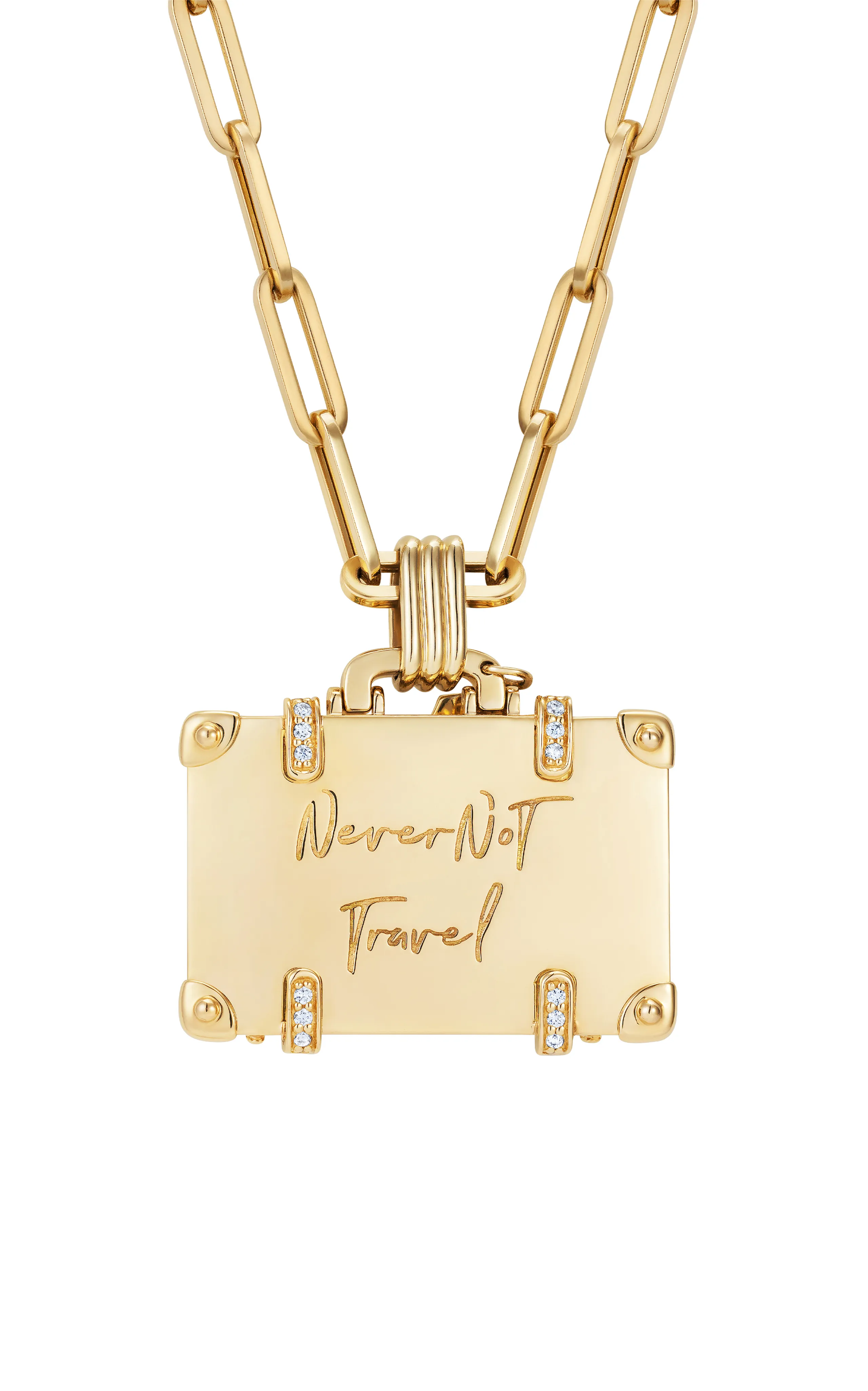 NeverNoT 14k Yellow Gold 'Grand Tour' Large Suitcase