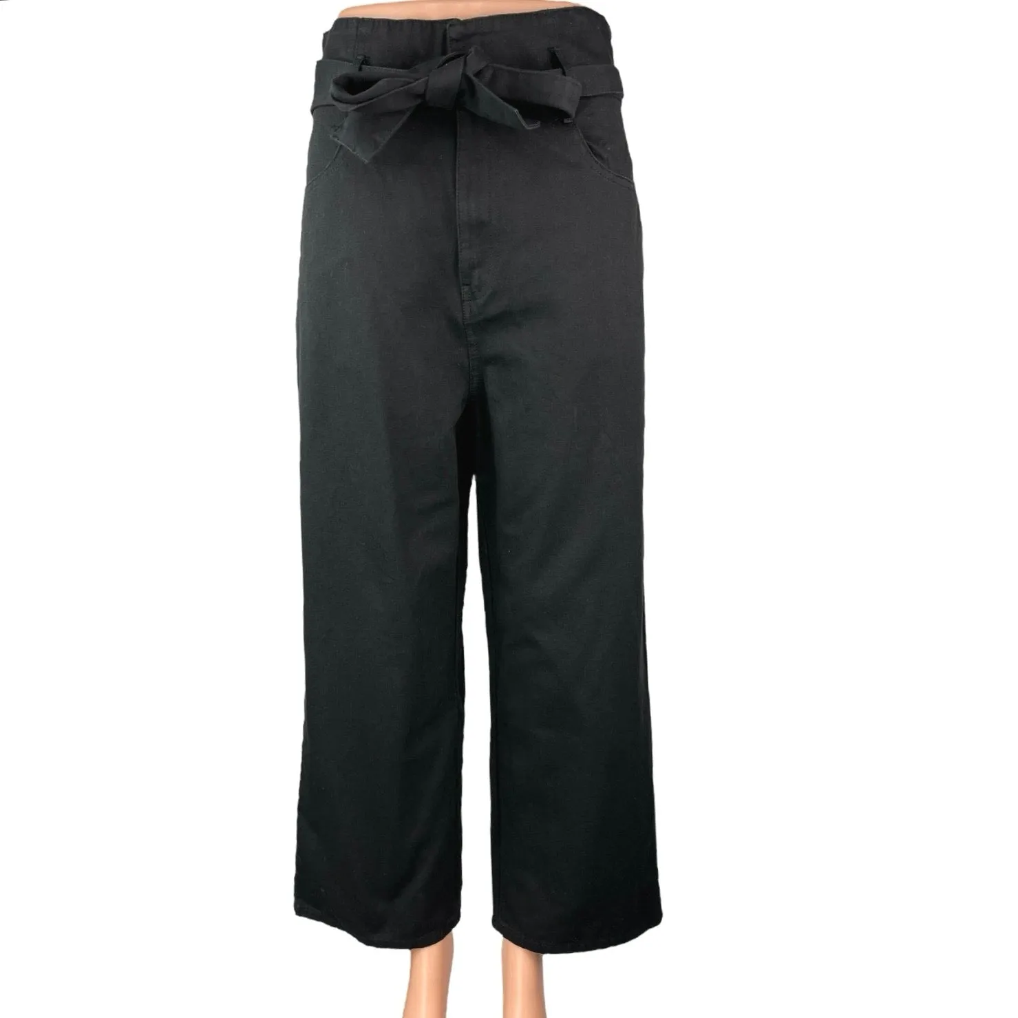 NEW Modern Citizen Women's Black Daniela Tie Front Wide Leg Trouser Pants Size M