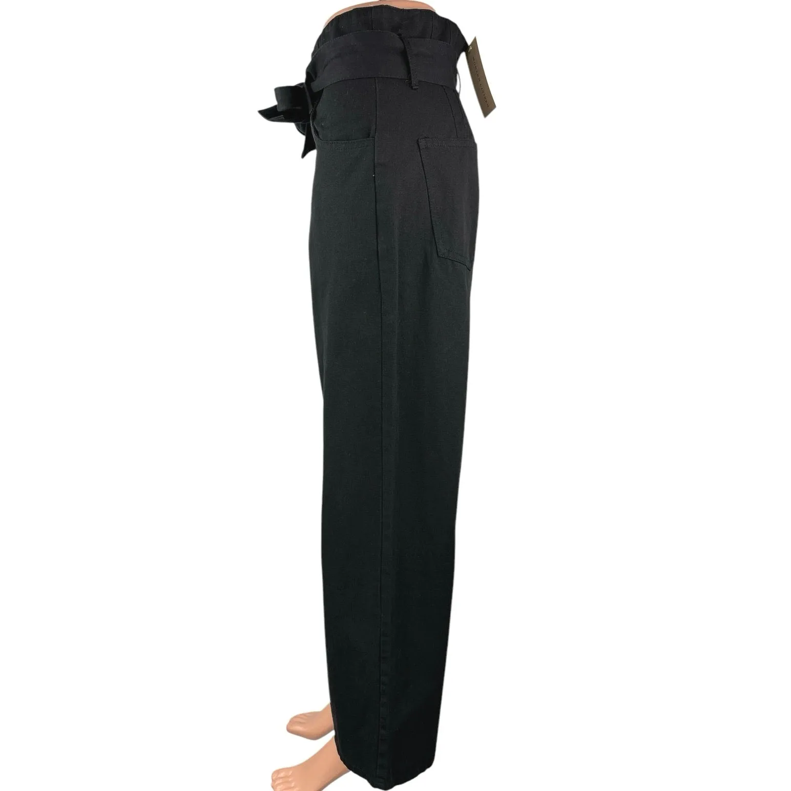 NEW Modern Citizen Women's Black Daniela Tie Front Wide Leg Trouser Pants Size M