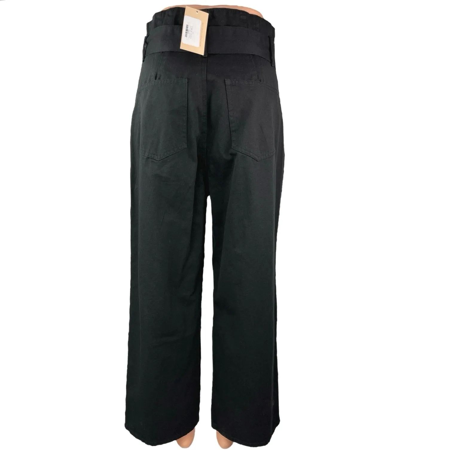 NEW Modern Citizen Women's Black Daniela Tie Front Wide Leg Trouser Pants Size M