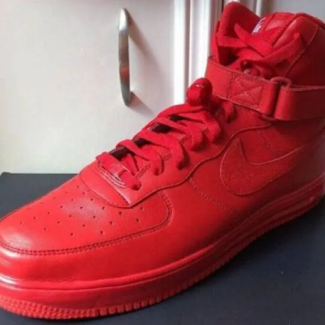 New nike air force 1 lunar id nikeid all red october rare size 15