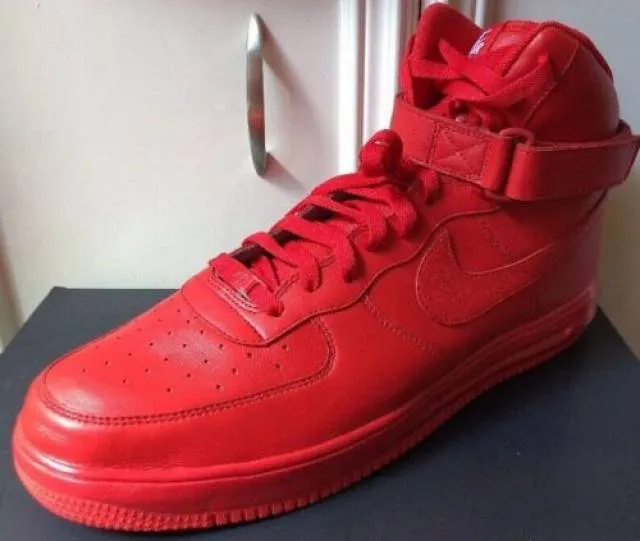 New nike air force 1 lunar id nikeid all red october rare size 15