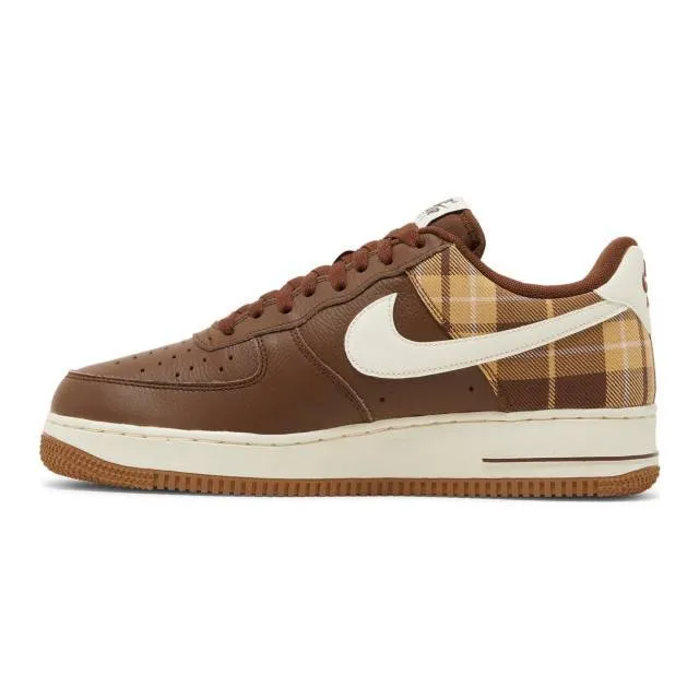 Nike air force 1 '07 lx (cacao plaid/ brown/ cacao wow/ pale ivory/ cacao wow) men us 8-13 dv0791-20