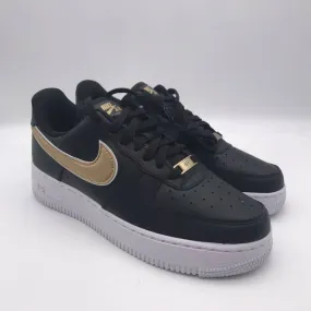 Nike air force 1 low black metallic gold