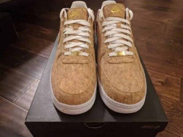 Nike air force 1 low cork white championship nba finals champagne off gum id 15