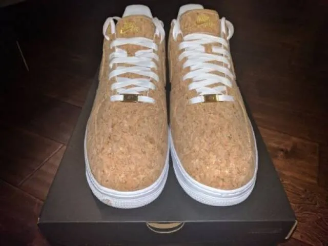 Nike air force 1 low cork white championship nba finals champagne off gum id 15