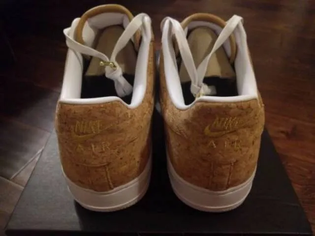 Nike air force 1 low cork white championship nba finals champagne off gum id 15