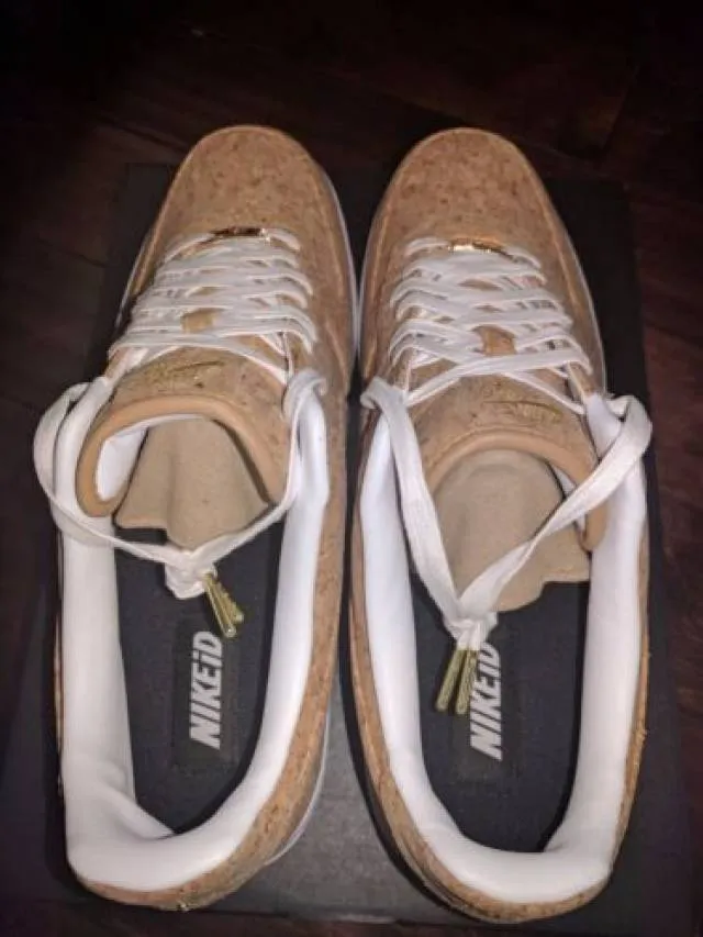 Nike air force 1 low cork white championship nba finals champagne off gum id 15