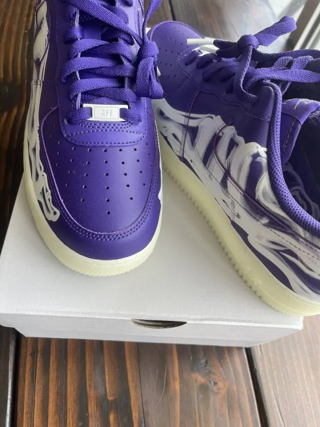 Nike air force 1 low purple skeleton