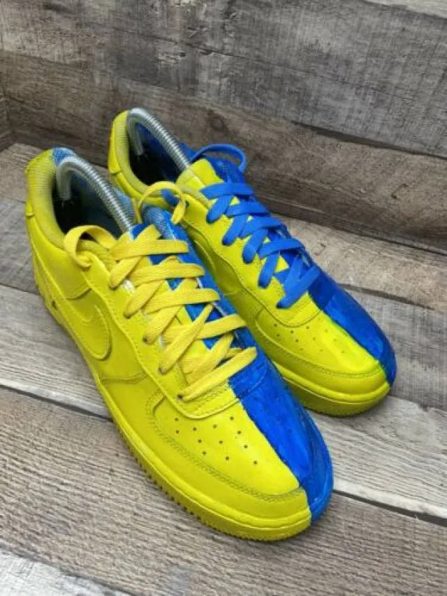 Nike air force 1 low ukraine flag dh2920-111 youth sz 6.5y women sz 8 preowned