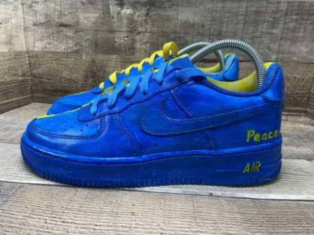 Nike air force 1 low ukraine flag dh2920-111 youth sz 6.5y women sz 8 preowned