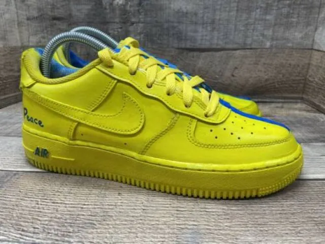 Nike air force 1 low ukraine flag dh2920-111 youth sz 6.5y women sz 8 preowned