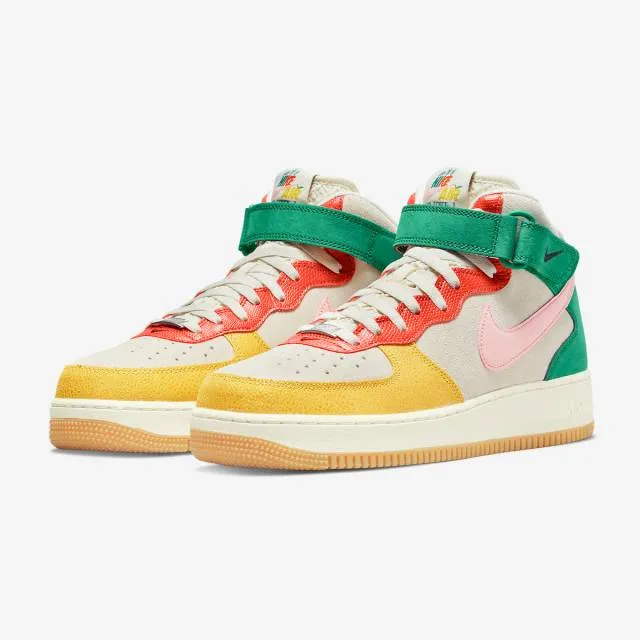 Nike air force 1 mid (vivid sulfur rush orange/ coconut milk/ bleached coral/ vivid sulfur) men us 8