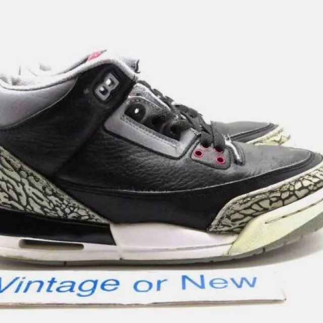 Nike air jordan iii 3 black cement retro gs 2011 sz 6y