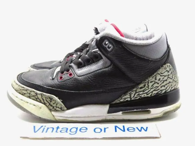 Nike air jordan iii 3 black cement retro gs 2011 sz 6y